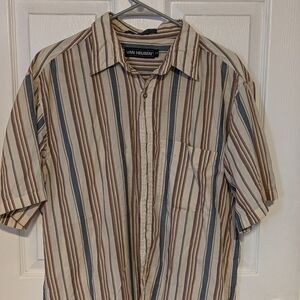 Van Heusen Men’s Dress Shirt  L  Multicolored Striped Button Up